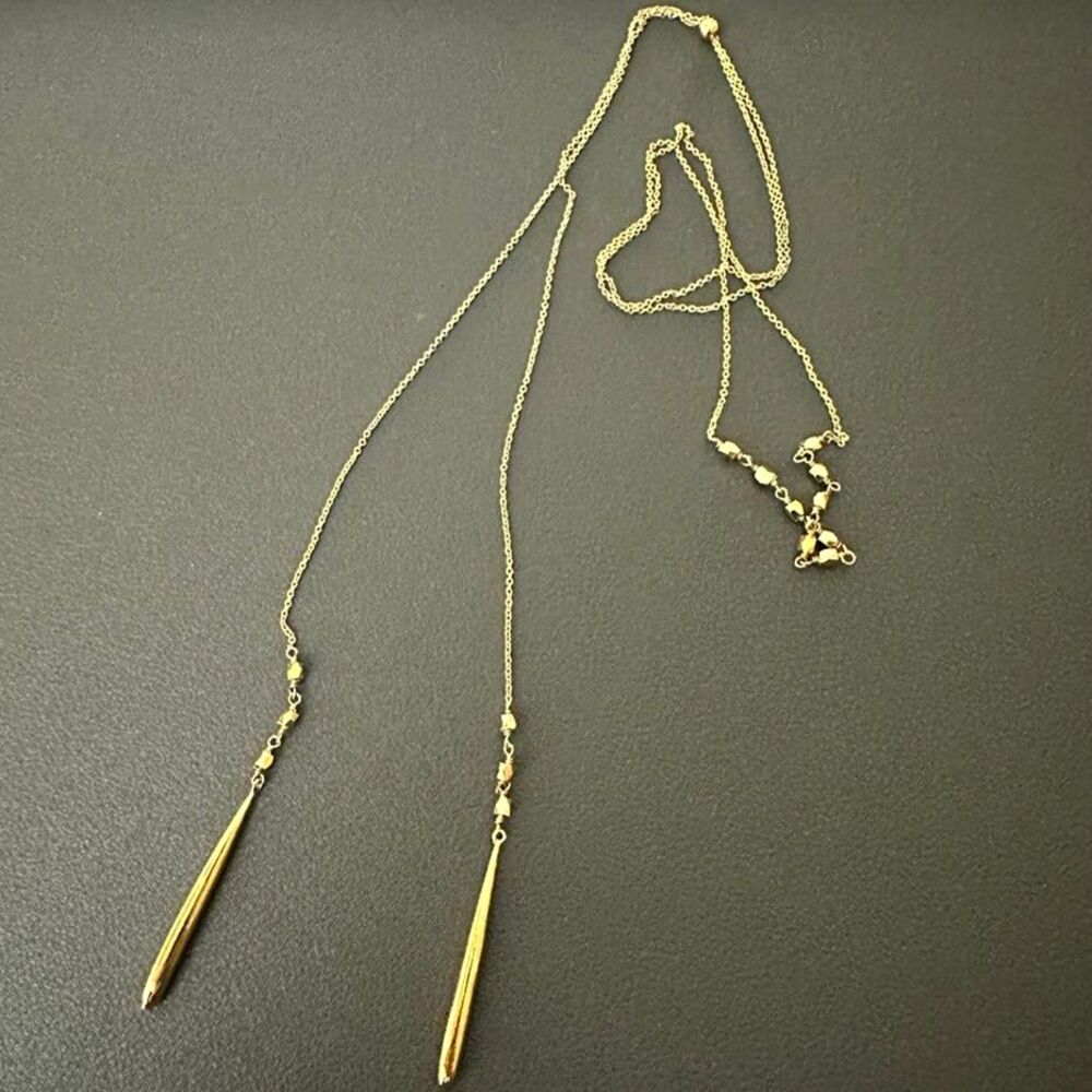 Gorjana 18K Gold Adjustable Long Lariat Necklace